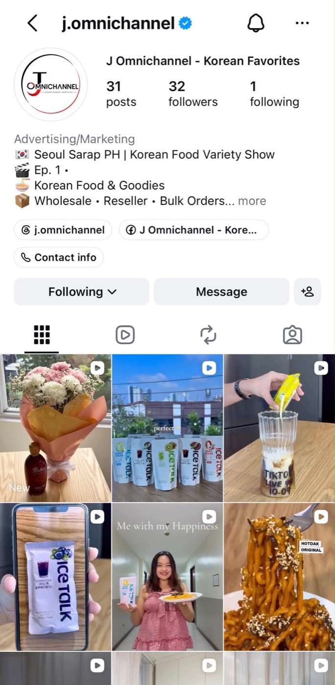 J Omnichannel Instagram profile screenshot